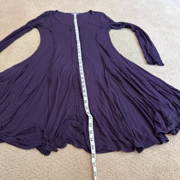 Vivienne Tam Dress Plum Purple Knit Fit & Flare Witchy Boho Reverse Seam MEDIUM - Picture 6 of 12